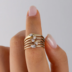 Diamond Slim Dome Ring - Zayla