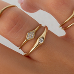 Diamond Slim Dome Ring - Zayla