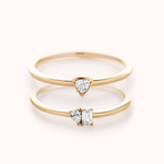 Diamond Duo Stack - Yellow Gold - Zayla
