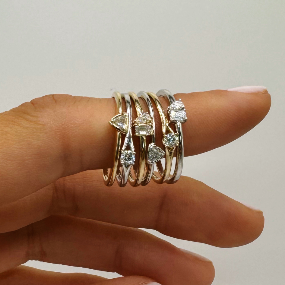 Solitaire Stacker | White Gold - Zayla
