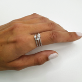 Solitaire Stacker | White Gold - Zayla