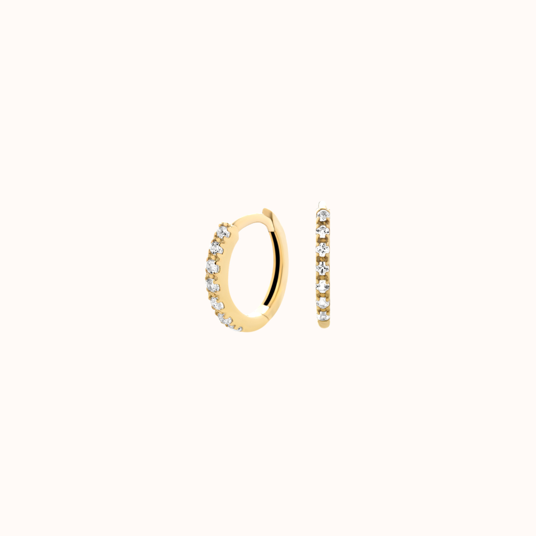 Small Diamond Pavé Huggies - Zayla