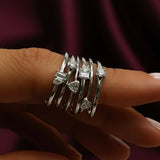 Mini Toi et Moi Stacker | White Gold