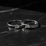 Mini Toi et Moi Stacker | White Gold