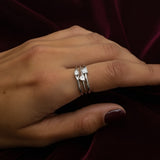 Mini Toi et Moi Stacker | White Gold
