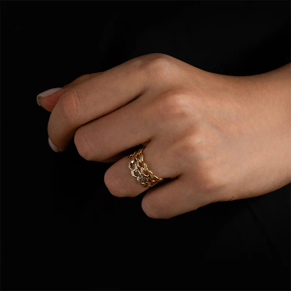 Pavé Chain Ring - Zayla