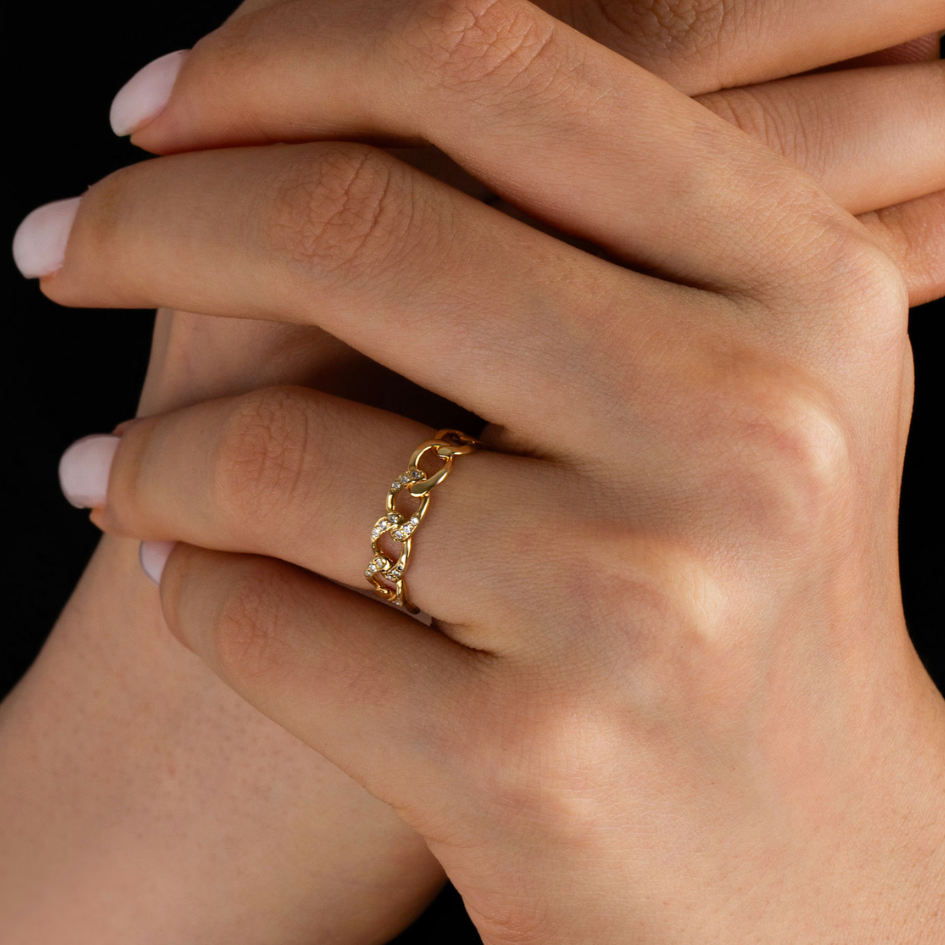 Pavé Chain Ring - Zayla