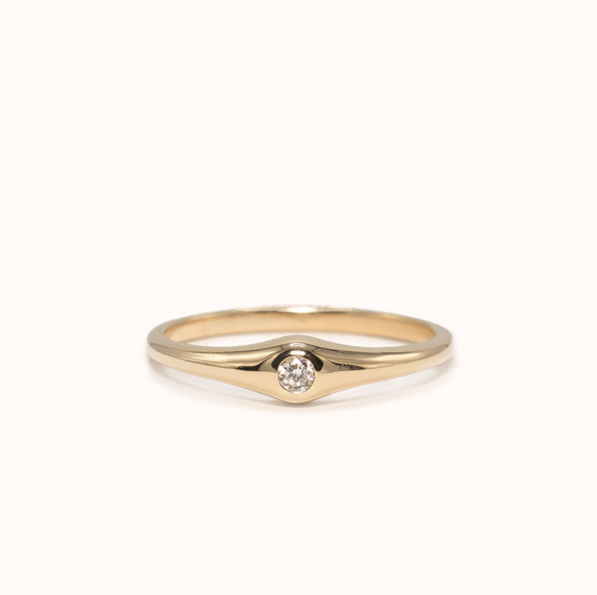 Diamond Slim Dome Ring - Zayla