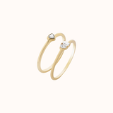 Diamond Duo Stack - Yellow Gold - Zayla