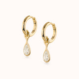 The Drip Huggies | Diamond Pear Drop Earrings
