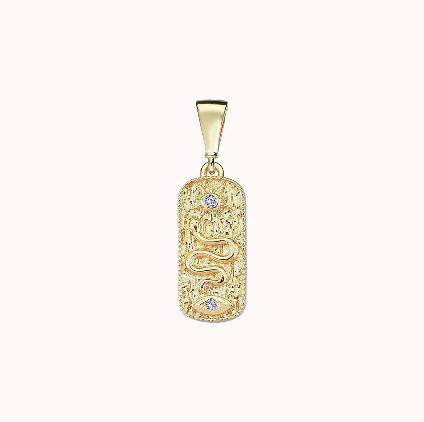 Snake Tablet Pendant Necklace - Zayla