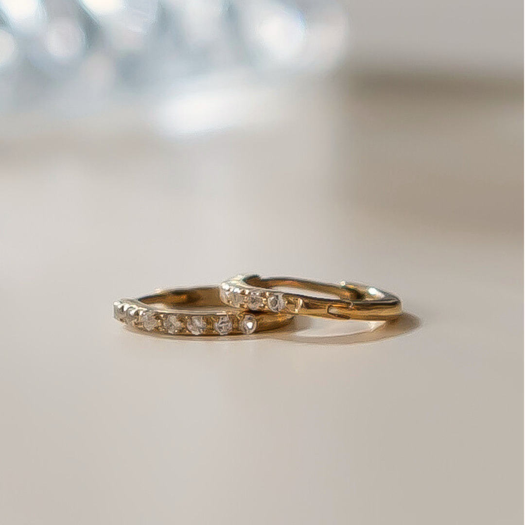 Small Diamond Pavé Huggies - Zayla