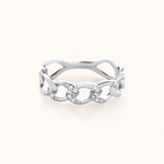 Pavé Chain Ring | White Gold - Zayla