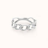 Pavé Chain Ring | White Gold - Zayla