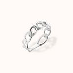 Pavé Chain Ring | White Gold - Zayla