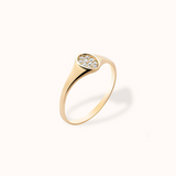 Oval Pavé Signet Ring - Zayla