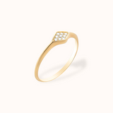 Diamond Pavé Signet Ring - Zayla