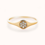 Round Pavé Signet Ring - Zayla