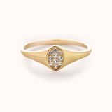Oval Pavé Signet Ring - Zayla