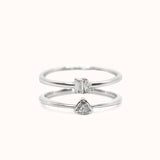 Diamond Duo Stack - White Gold - Zayla