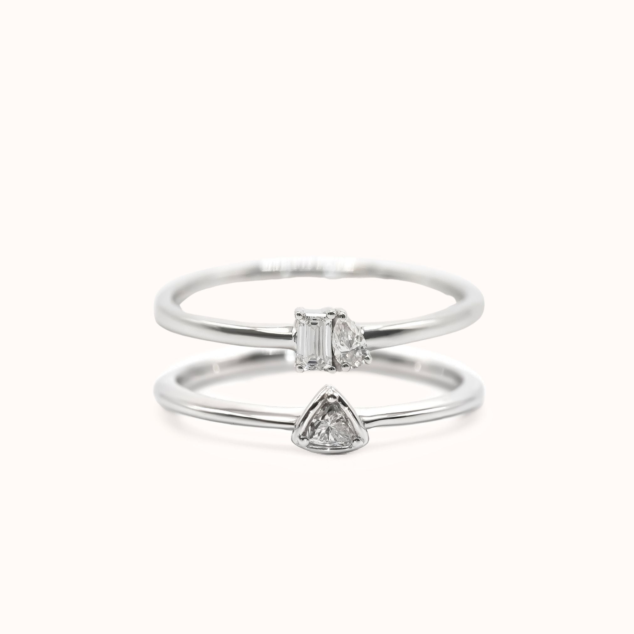 Diamond Duo Stack - White Gold - Zayla