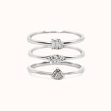 Diamond Stackers - White Gold - Zayla