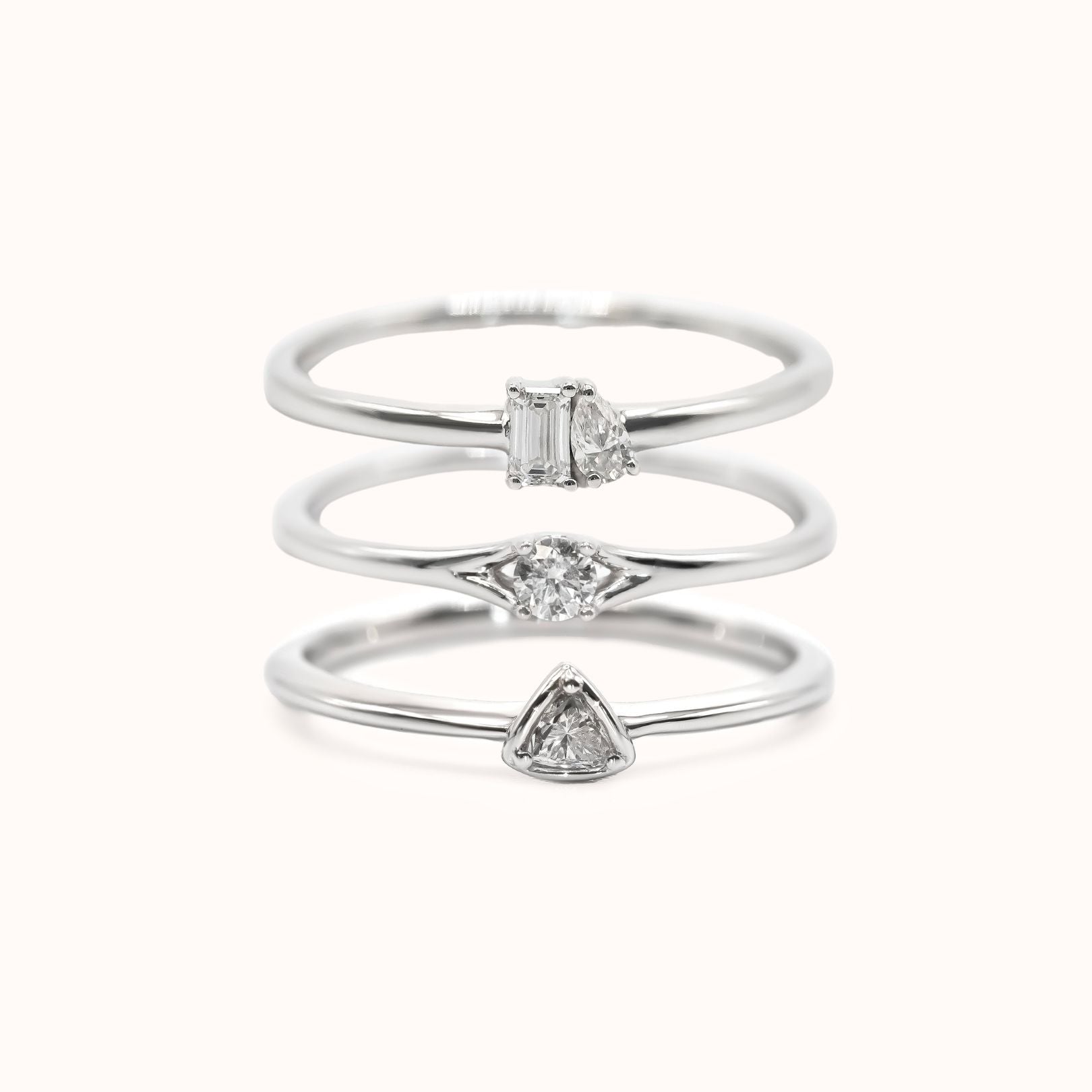 Diamond Stackers - White Gold - Zayla