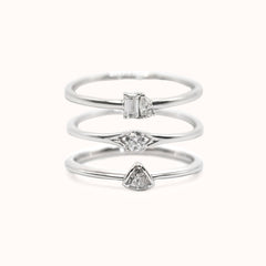 Diamond Stackers - White Gold - Zayla