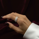 Round the Clock Stacking Ring Set | White Gold