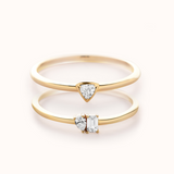 Diamond Duo Stack - Yellow Gold