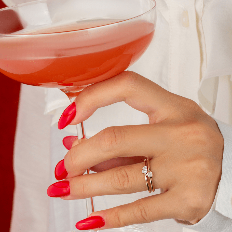 Diamond Duo Stack - Yellow Gold - Zayla - Rings