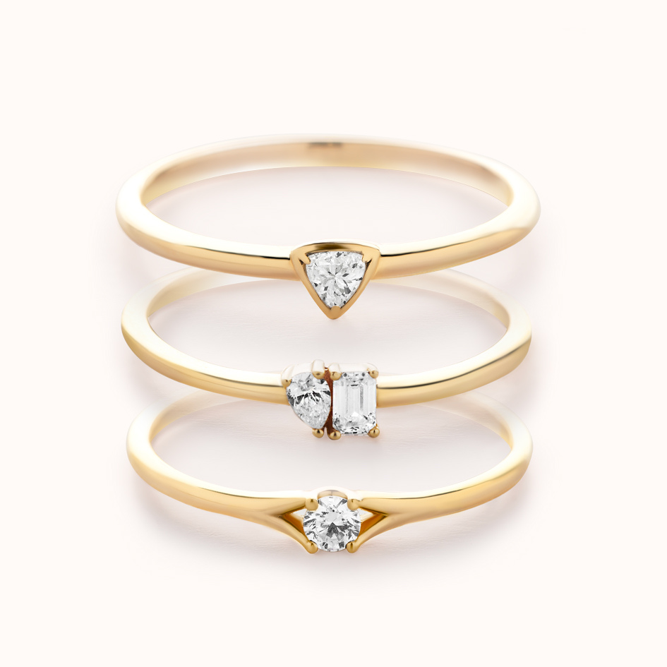 Diamond Stackers - Yellow Gold - Zayla