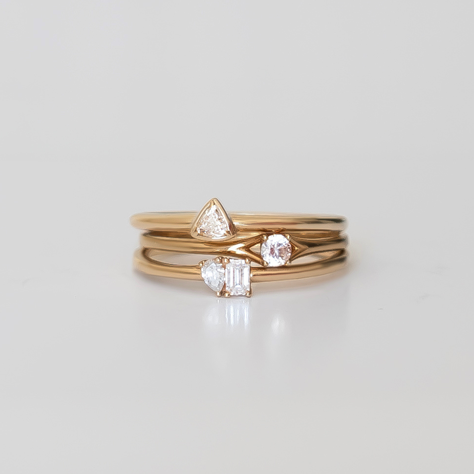 Diamond Stackers - Yellow Gold - Zayla