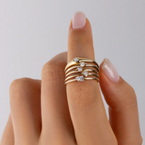 Diamond Stackers - Yellow Gold - Zayla