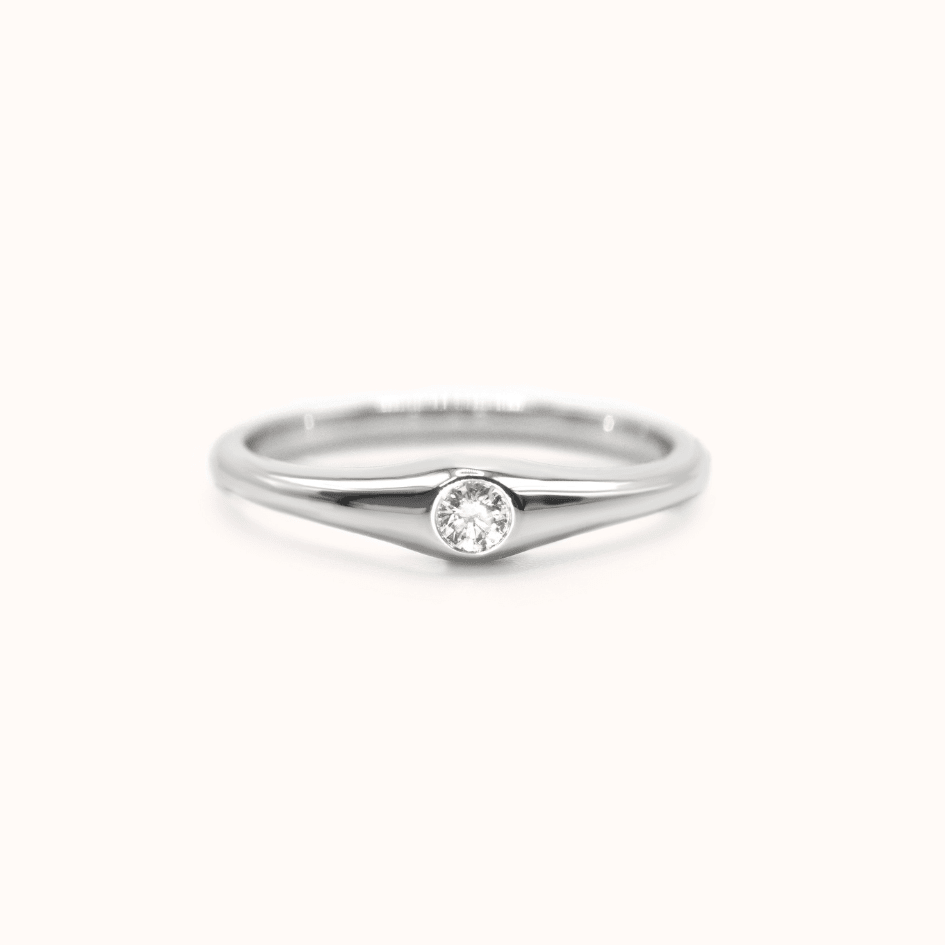 Diamond Slim Dome Ring | 14k Gold & Lab Grown Diamond | Zayla