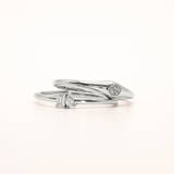 Diamond Slim Dome Ring | White Gold - Zayla