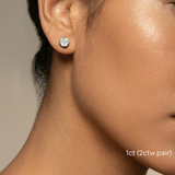 Halo Studs | Round Diamond Bezel