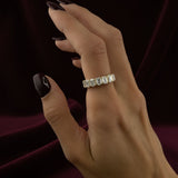 Column Eternity Band | Emerald-Cut Diamond