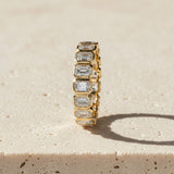 Column Eternity Band | Emerald-Cut Diamond