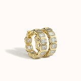 Column Huggies | Emerald-Cut Diamond