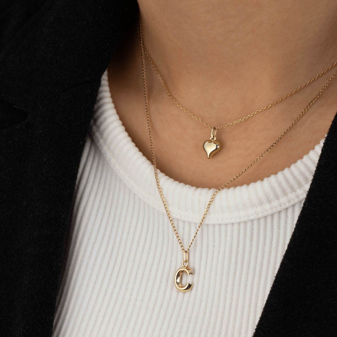 Heart Pendant Petite　ネックレス Tiny Puffy Heart Pendant – Zayla