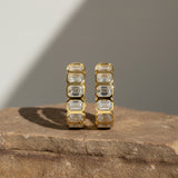 Column Huggies | Emerald-Cut Diamond