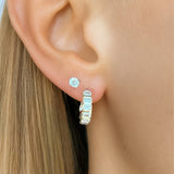 Column Huggies | Emerald-Cut Diamond