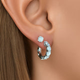 Aura Diamond Huggies | White Gold