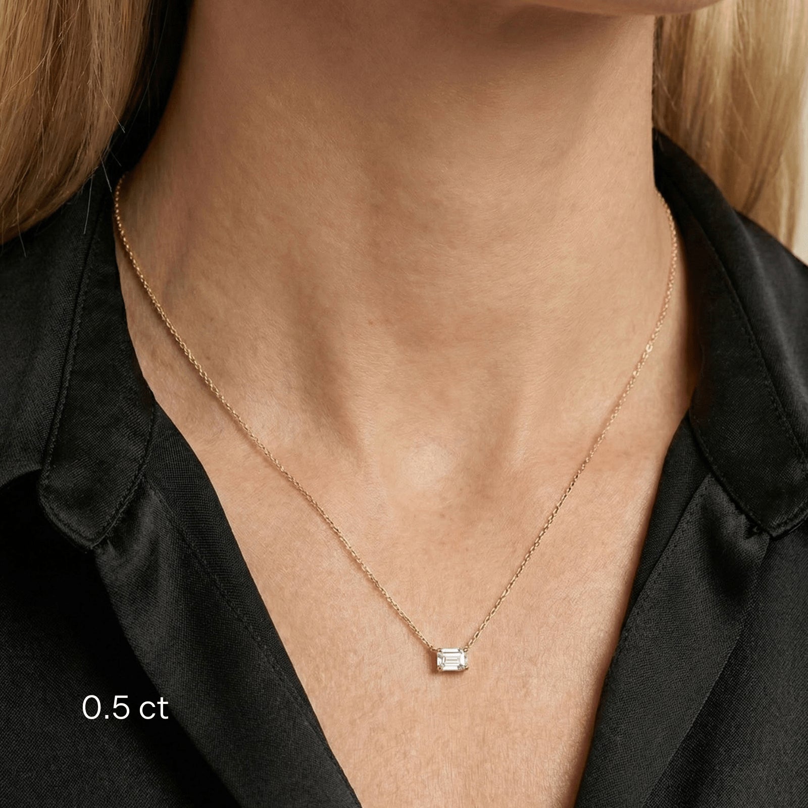 The Horizon Pendant | 1.00ct Emerald Lab Diamond in 14k Gold – Zayla The Horizon Pendant | 1.00ct Emerald Lab Diamond in 14k Gold – Zayla