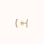 Pavè Curve Flatback Stud - Zayla