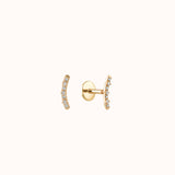 Pavè Curve Flatback Stud - Zayla