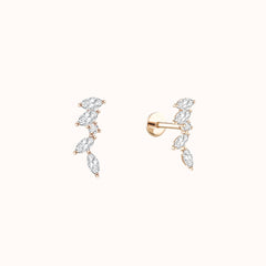 Marquise Cascade Flatback Stud - Zayla