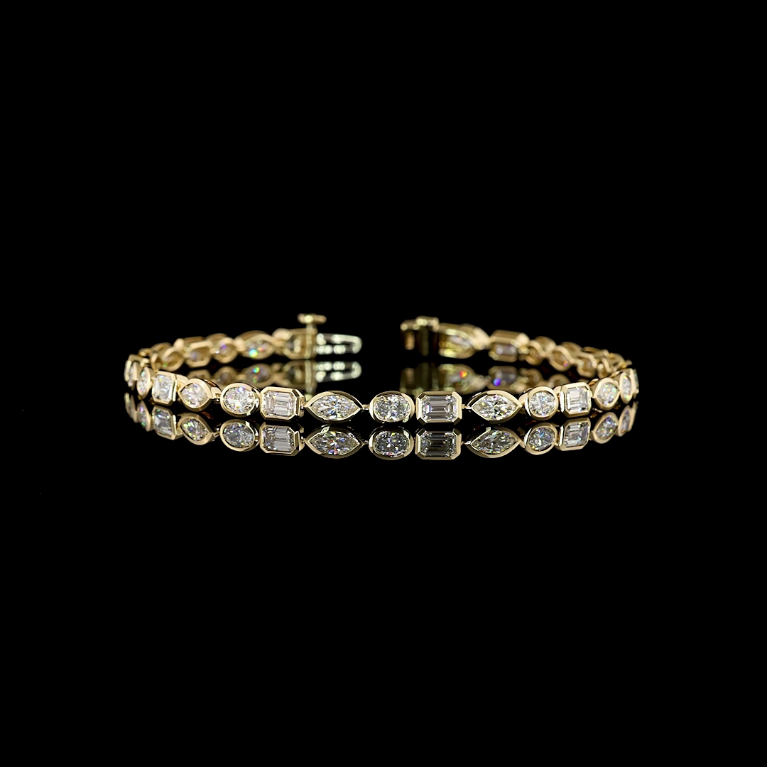 Mixed diamond with bezel tennis bracelet