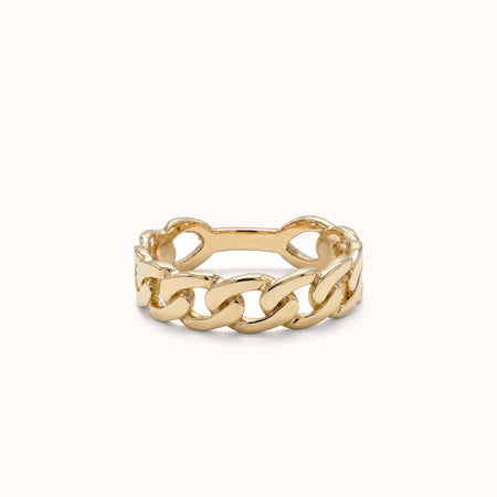 Bold Chain Ring – Solid 14k Gold Curb Link Ring for Women | Zayla